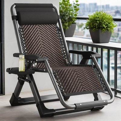 椅折叠午休一名躺午发懒睡家用阳台沙滩两用藤椅-人沙椅