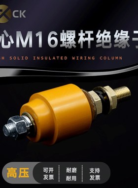 黄色圆柱 防绝缘子 高压 JR接线柱  M16*M12高压接线柱JR-JS电机