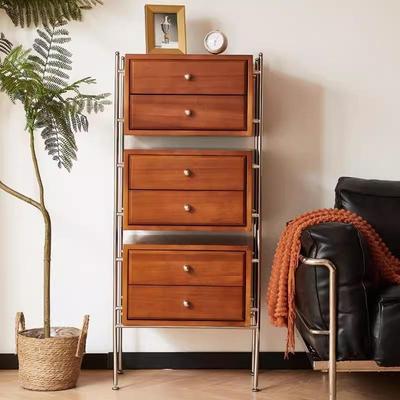 XZTWW实木书柜多层家居客厅地中古北杂志纳柜欧复古落储物小收边