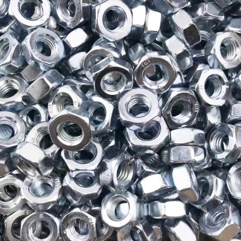 4 8级镀锌螺母六角螺帽螺丝帽螺母大全M4M5M6M8M10M12M14M16M18