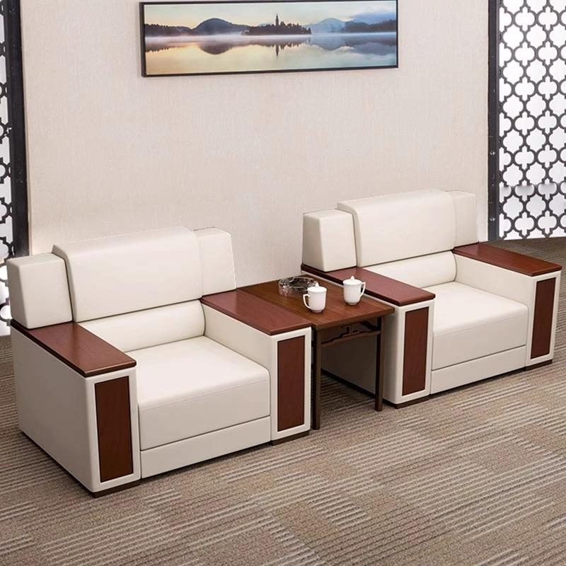 贵三宾接待FIT沙发会室布艺可拆洗沙发办公沙议发几茶组合白色单