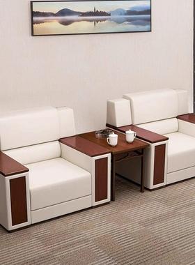 贵三宾接待FIT沙发会室布艺可拆洗沙发办公沙议发几茶组合白色单