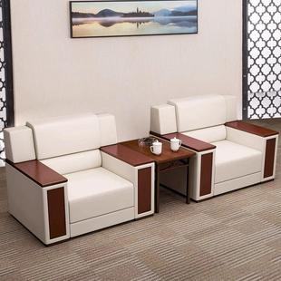 贵三宾接待FIT沙发会室布艺可拆洗沙发办公沙议发几茶组合白色单