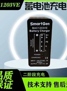 Smartgen众智BAC1203VE发电机智能浮充铅酸电池12V/24V充电器