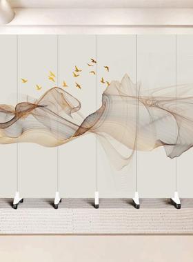 简mrPa5zx7约现代折叠双面屏隔客厅入户玄移动关办公室风背景断墙