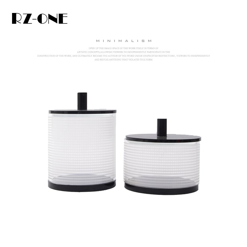 Rzone 现代轻奢透明玻璃储物罐收纳摆件水晶收纳盒样板间软装饰品