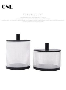 Rzone 现代轻奢透明玻璃储物罐收纳摆件水晶收纳盒样板间软装饰品