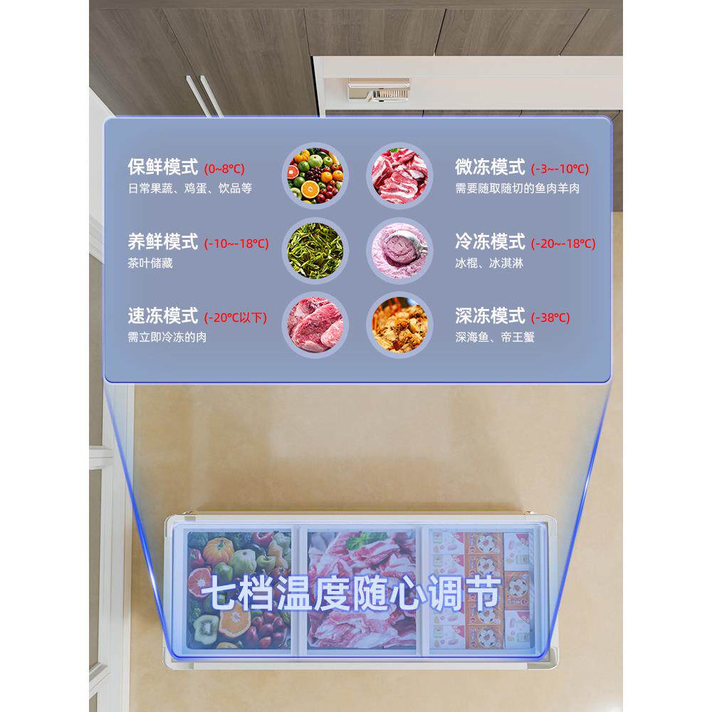冰柜商用大容量明展示柜冷藏鲜岛柜卧式保冷冻用无品牌/透玻璃超