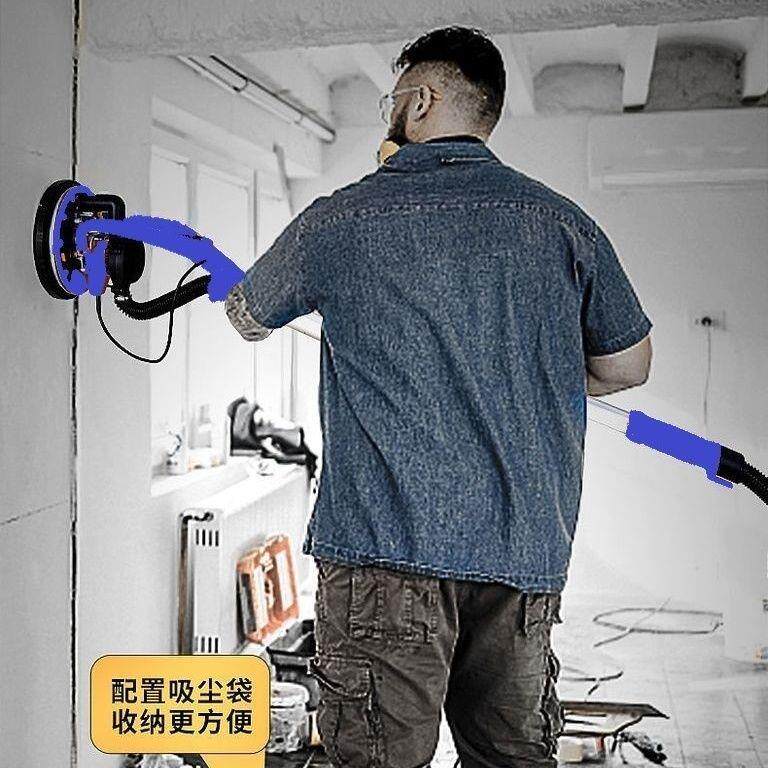 正能自吸无刷墙神面EAO打机壁腻子长杆砂磨纸打磨机无刷电动磨墙