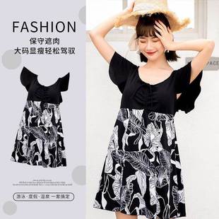 保平守遮肚中年妈妈角款 连体泳装 泳批X 泳衣OEE女衣泡温泉裙式 大码