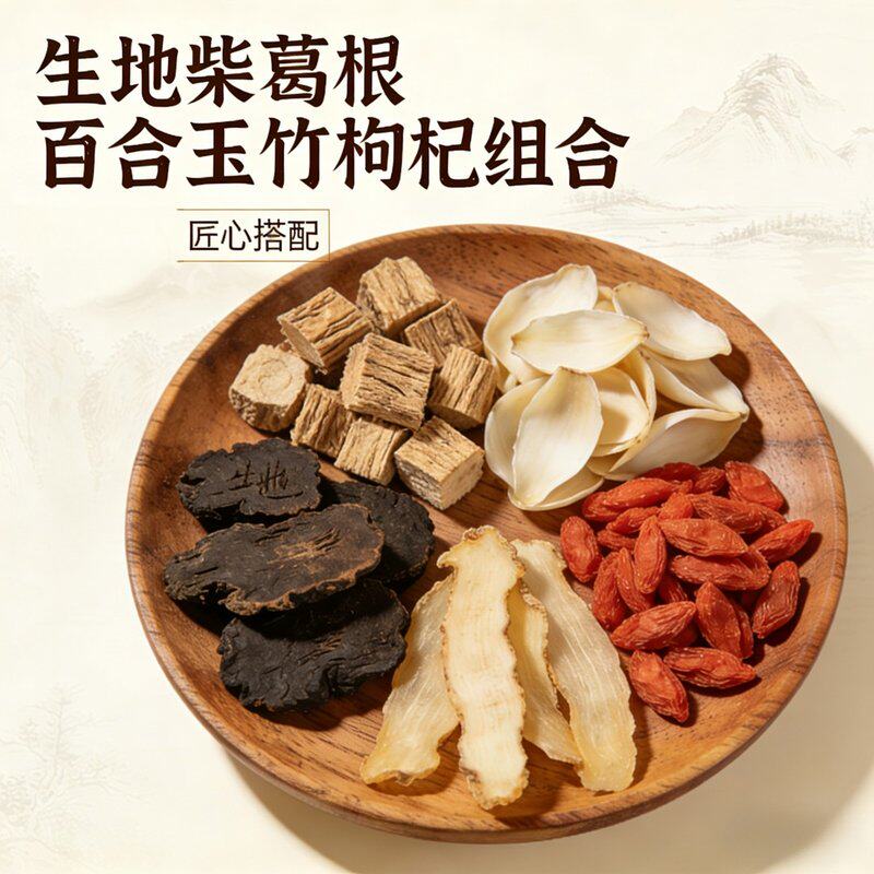 生地 葛根 百合 玉竹 枸杞的作用与效果 原料泡茶煮水