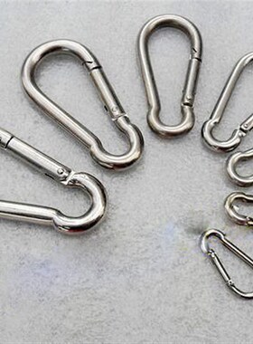 不锈钢弹簧扣 304索扣弹 簧索扣m45678910  mm保险扣 绳扣 铁链扣