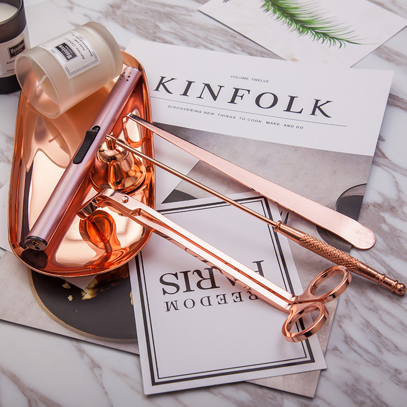 蜡烛工具摆件钩剪刀灭烛套装烛芯剪罩钩三四套件点火器香薰点烛器