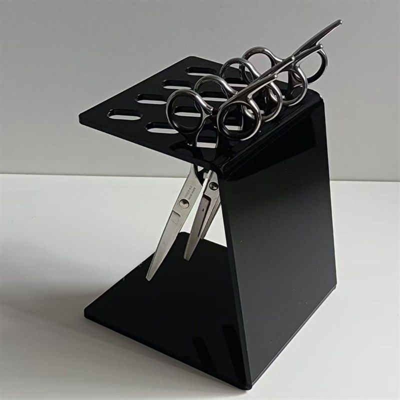 定制黑色透明美发理发师宠物店剪刀推子滚梳专用收纳插放工具架