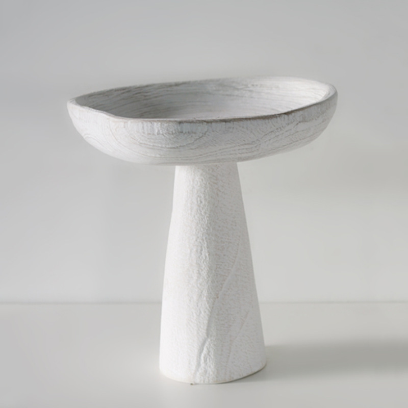 创意复古泡桐果盆泡桐花瓶摆件三角托盘圆盘水果点心盘摆拍道具