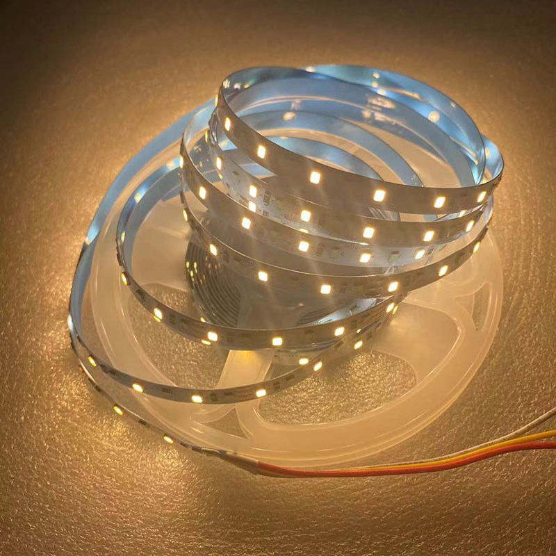 高亮冰蓝+暖光2835双色温灯带8MM三色120灯云格灯商务车顶灯