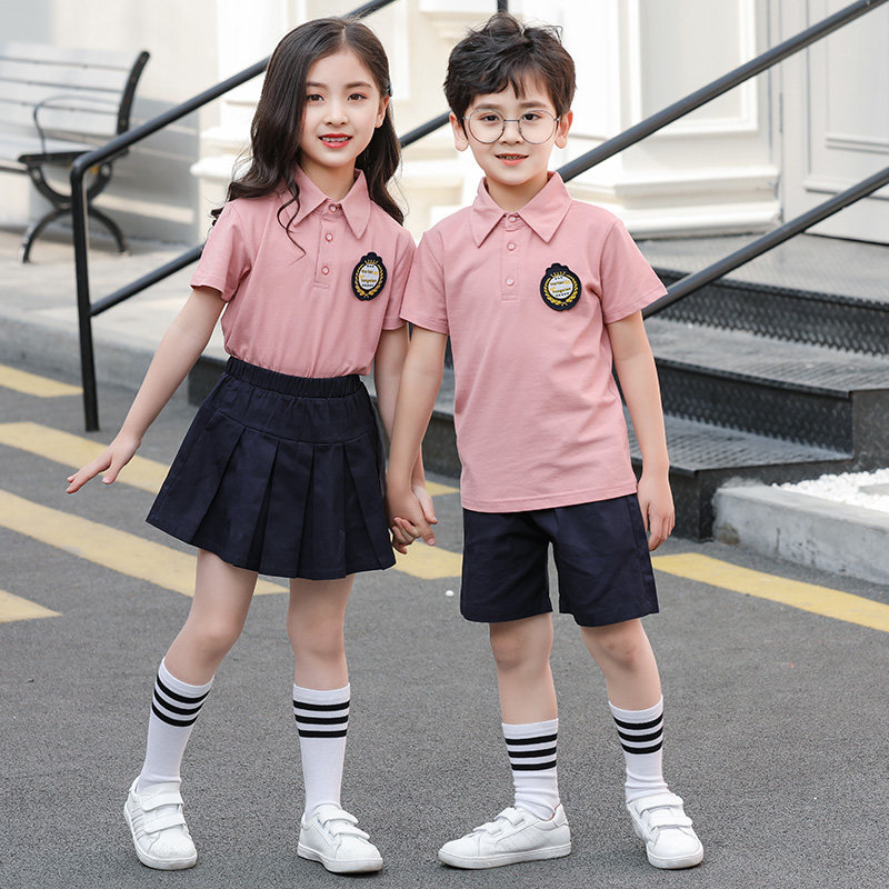 新款夏装儿童短袖套装男女童两件套幼儿园园服小学生校服班服老师