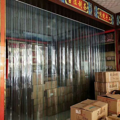 PVC透明防风门帘 加厚蓝白条纹隔尘门帘 广州制分片式隔热门帘