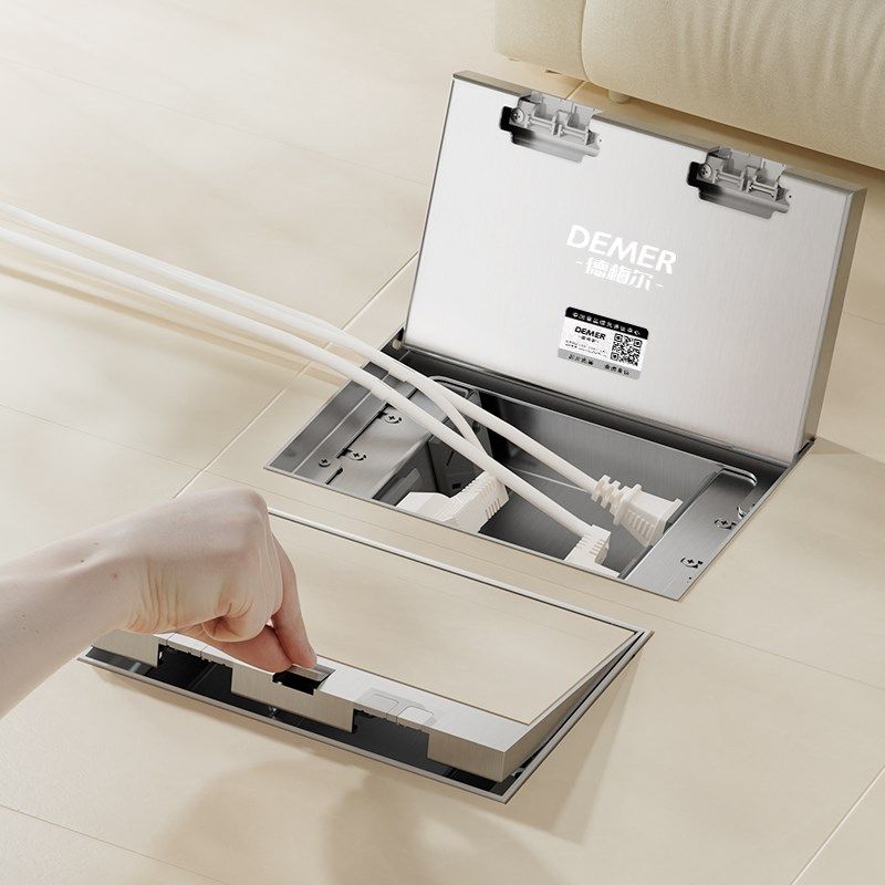德梅尔全304不锈钢地插隐形嵌入式隐藏式面板地插座防水超薄盖板,电子/电工,地插,淘宝优惠券,粉丝福利购,淘宝优惠卷