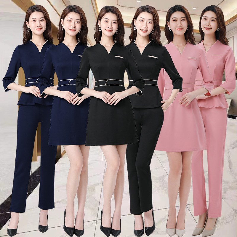 美容师工作服女高端医美皮肤管理养生馆足浴技师服美容院套装冬季