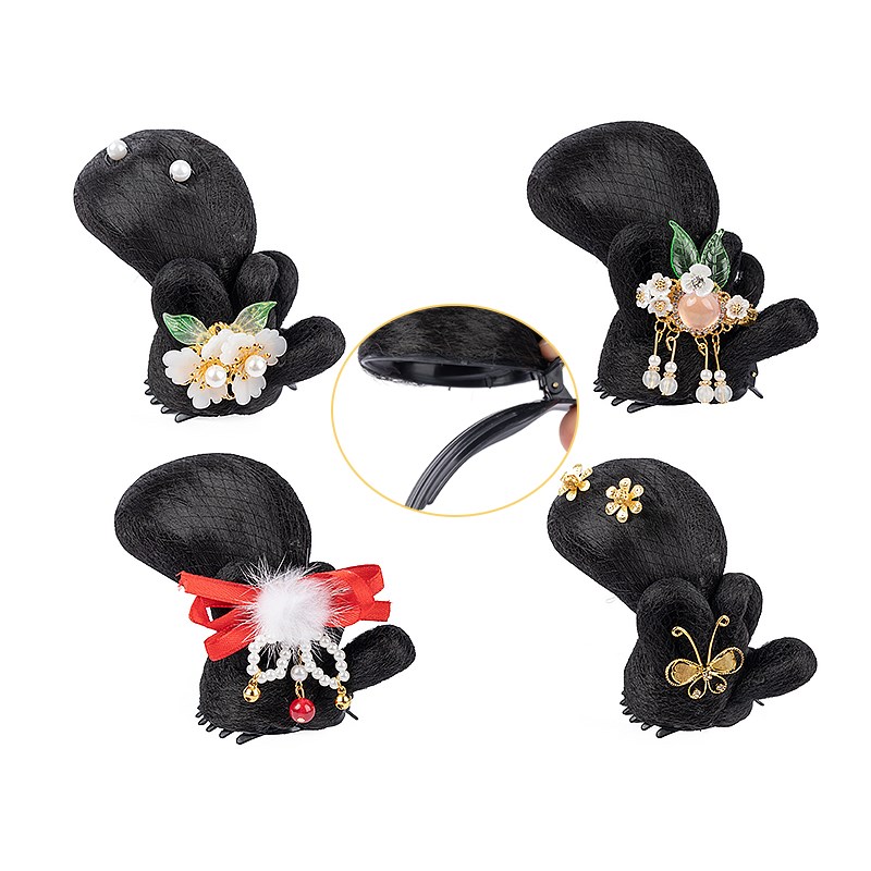 儿童古风汉服假发包古装抓夹头饰敦煌演出嫦娥造型唐风发髻发饰