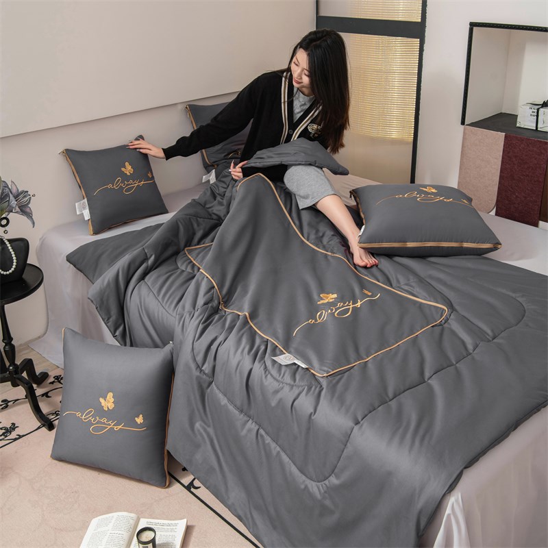 高档纯棉两用抱枕被a类全棉车载靠垫办公室沙发午睡可折叠空调被