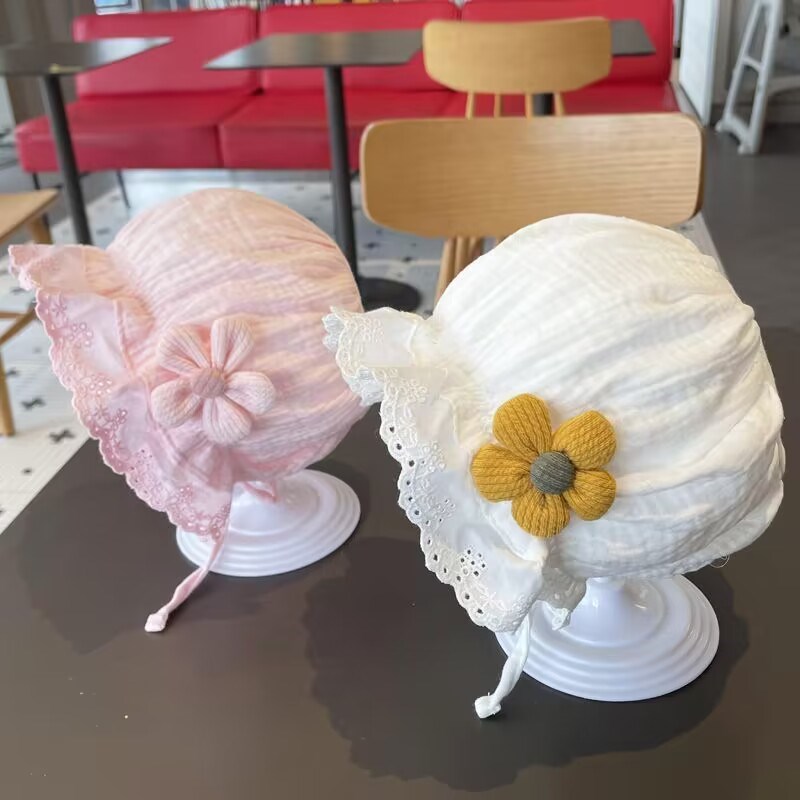 女宝宝帽子春秋薄款胎帽婴儿夏天宫廷新生夏款遮阳纯棉公主风夏季