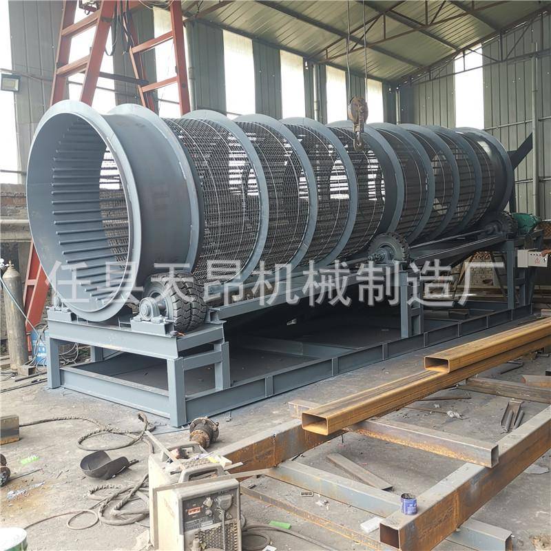 河北80筛土机滚筒筛分机生活垃圾分选设备无轴滚筒筛沙机