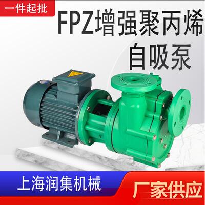 FPZ增强聚丙烯自吸泵卧式电动耐腐蚀工程塑料自吸化工泵耐酸碱泵