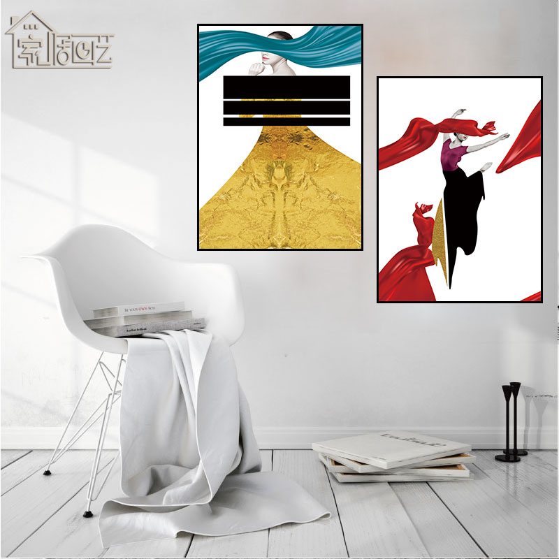 美女人体人物艺术画北欧装饰画酒店宾馆卧室房间壁画客厅墙面挂画图片