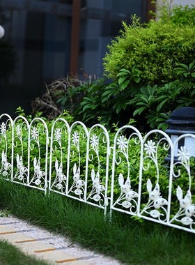 铁艺围栏花园小篱笆庭院栅栏阳台隔断 饰户外矮栅栏装饰草坪