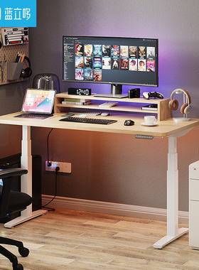 蓝立哆H3电动升降桌 电脑桌学习桌 站立式工作台双电机家用写字桌