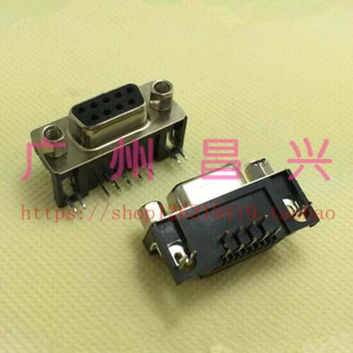 DR9 母头 孔 DR-9S 90度弯针/串口母座 RS232 9芯 DB9母头