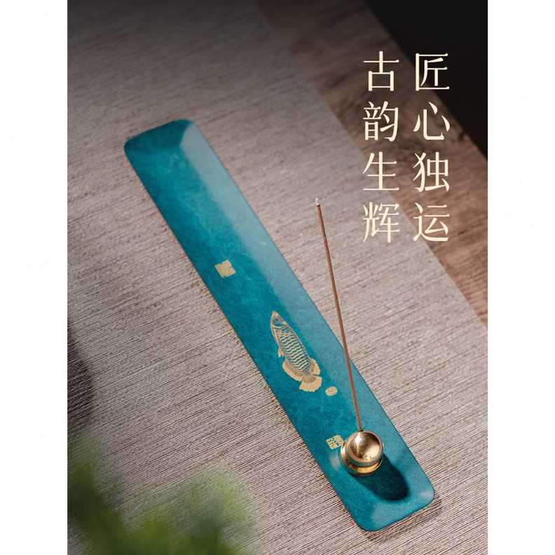 直销香插中式复古铜香炉线香盒家用卧香炉香座禅意茶室内创意香薰