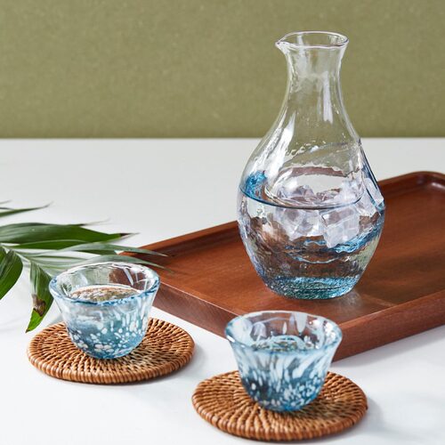 直销日本进口东洋佐佐木无铅水晶玻璃酒具冷酒壶 清酒杯清酒壶套