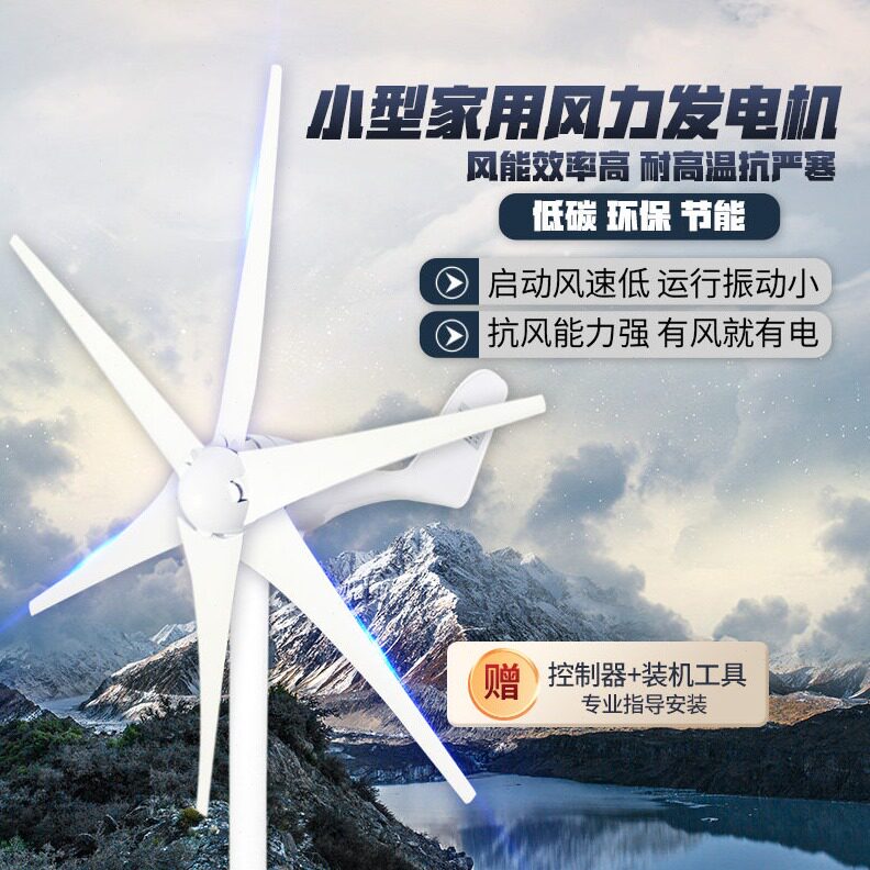 直销风力发电机家用220V小型风能大功率12v24v永磁带风光发电互补