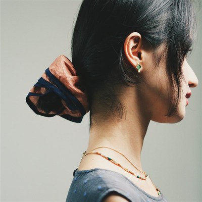 独上织造 小确幸 多层波浪大头花发饰文艺配饰女