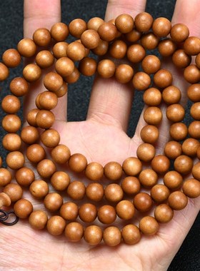 老桃木手串手链男女款六字真言佛珠文玩饰品盘玩天然原木质念珠子