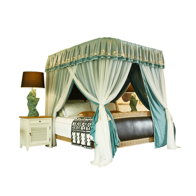 u型导轨2023新款家用遮光保暖挡风促睡眠双层床幔式蚊帐卧室公主