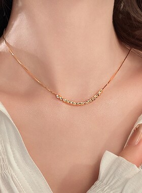 金色百搭项链女吊坠配饰2025年新款高级感颈链轻奢小众锁骨链夏天