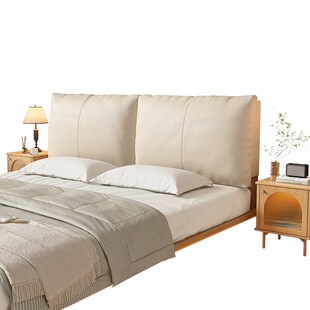 床头软包大靠背免洗科技布侘寂风床上靠垫榻榻米无床头靠枕可拆洗