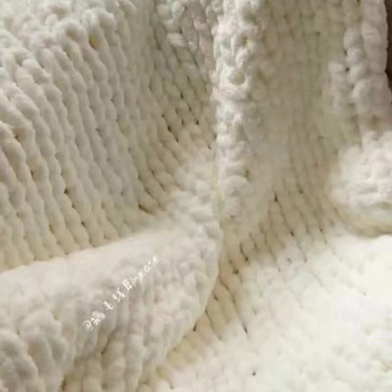 成品毛线手工编织毯子毛毯北欧粗线盖毯沙发毯子球球盖毯成品