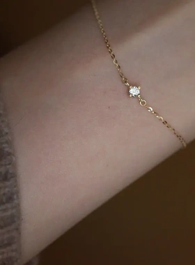 s925 纯银手链 锆石小众设计简约百搭日常气质细手链女