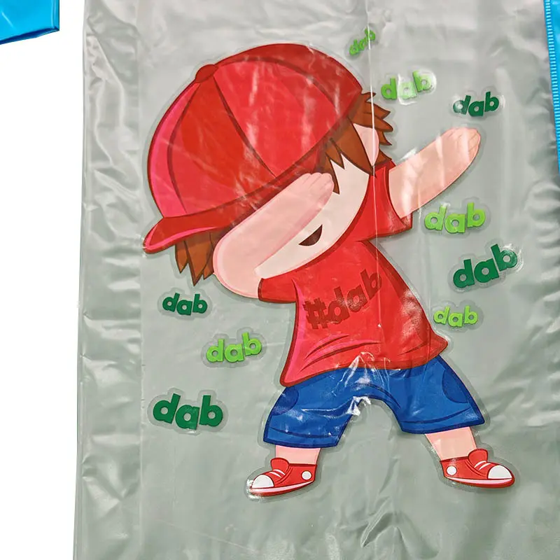 加厚pv雨衣防水小学生雨披大小童男女童幼儿园雨具全身卡通雨衣
