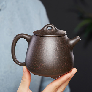 宜兴纯全手工紫砂壶原矿黑金砂高石瓢名家泡茶壶家用陶瓷功夫茶具