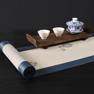 桌旗茶几桌布防水茶垫餐桌茶台轻奢高端旗布长条布 禅意茶席新中式