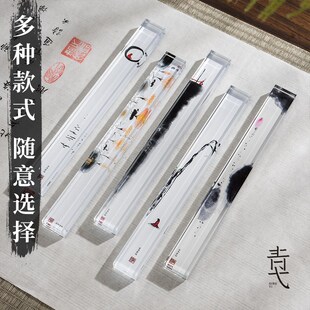 青弋水晶镇纸镇尺透明玻璃镇纸尺毛笔字书法专用宣纸压条压书法神