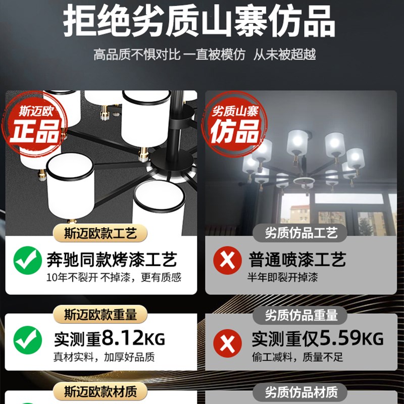 新款客厅吊灯北欧现代简约大气新中式网红餐吊灯中山灯具全屋套餐