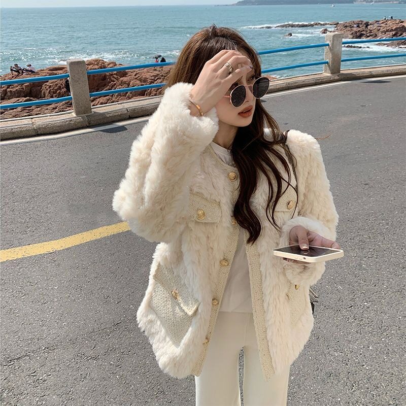 小香风毛毛外套女高级感2
