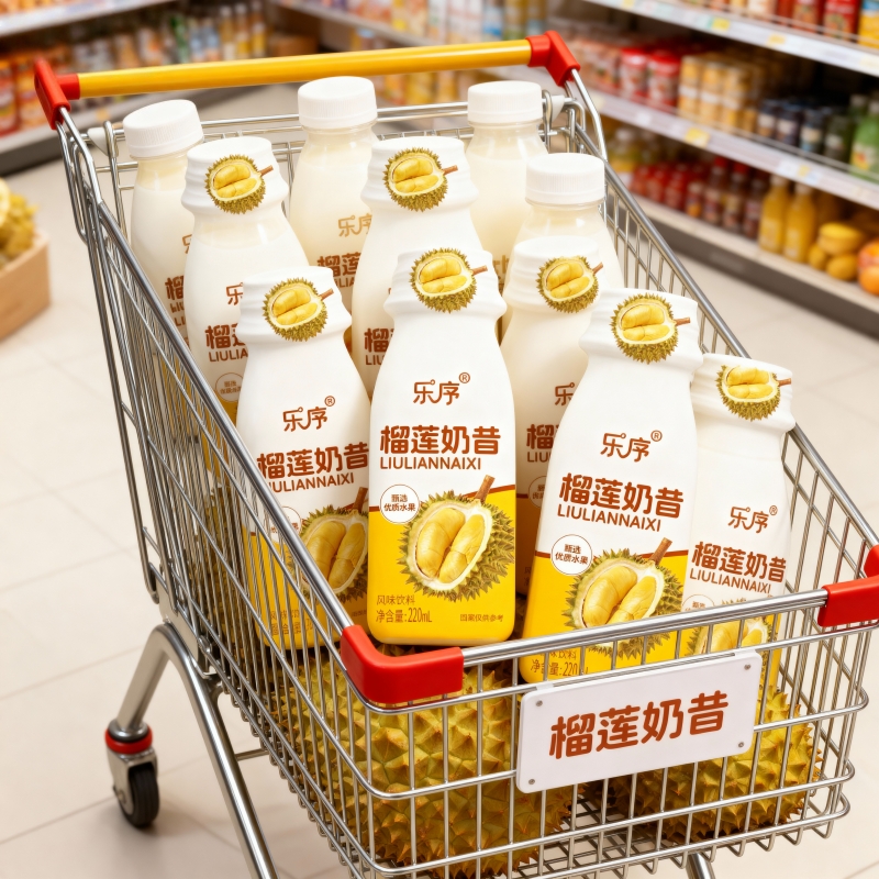 榴莲奶昔风味饮品220ml/瓶香醇浓郁一口丝滑代餐饱腹饮料整箱批发